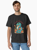 Colorful blue Snake with flowers and Leeaves version 1-Year of the Snake 2025- Chinese Zodiac Theme-white Background Classic T-Shirt | Premium Unisex T-Shirt, Trending Graphic Tee