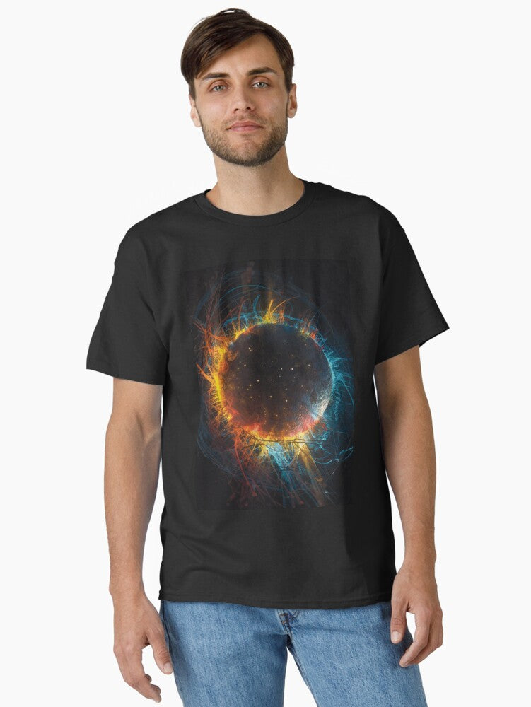 Fire and ice planet Classic T Shirt T Shirt AI Inspired Art Gift Ready