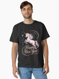 Elegant Unicorn Happy New Year Fantasy New Year Art Classic T-Shirt | Premium Unisex T-Shirt, Trending Graphic Tee