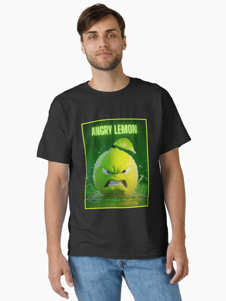 Angry lemon vivid green graphics Classic T Shirt T Shirt Streetwear Style Modern Aesthetic