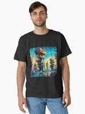 Futuristic Dystopian City AI Generated Digital Painting Classic T Shirt T Shirt Premium Print Modern Aesthetic