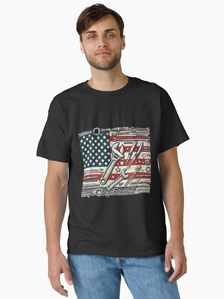 Patriotic Tools of the Trade T-shirt, American Flag HVAC Technician, Patriotic HVAC Technician, Trade School, USA Flag Air Conditioning Repair Mechanic T-shirt