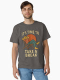 Take A Break Relax and Recharge Retro Graphic Classic T Shirt T Shirt Premium Print Modern Aesthetic