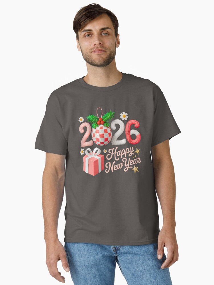 2026 Festive Happy New Year Ornament Classic T-Shirt Holiday Cheer 2026 Celebration Shirt Classic T-Shirt | Premium Unisex T-Shirt, Trending Graphic Tee