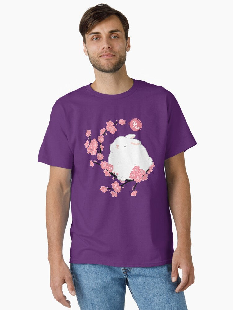 Year of the Rabbit 2023 - Cherry Blossom Purple Classic T-Shirt | Premium Unisex T-Shirt, Trending Graphic Tee