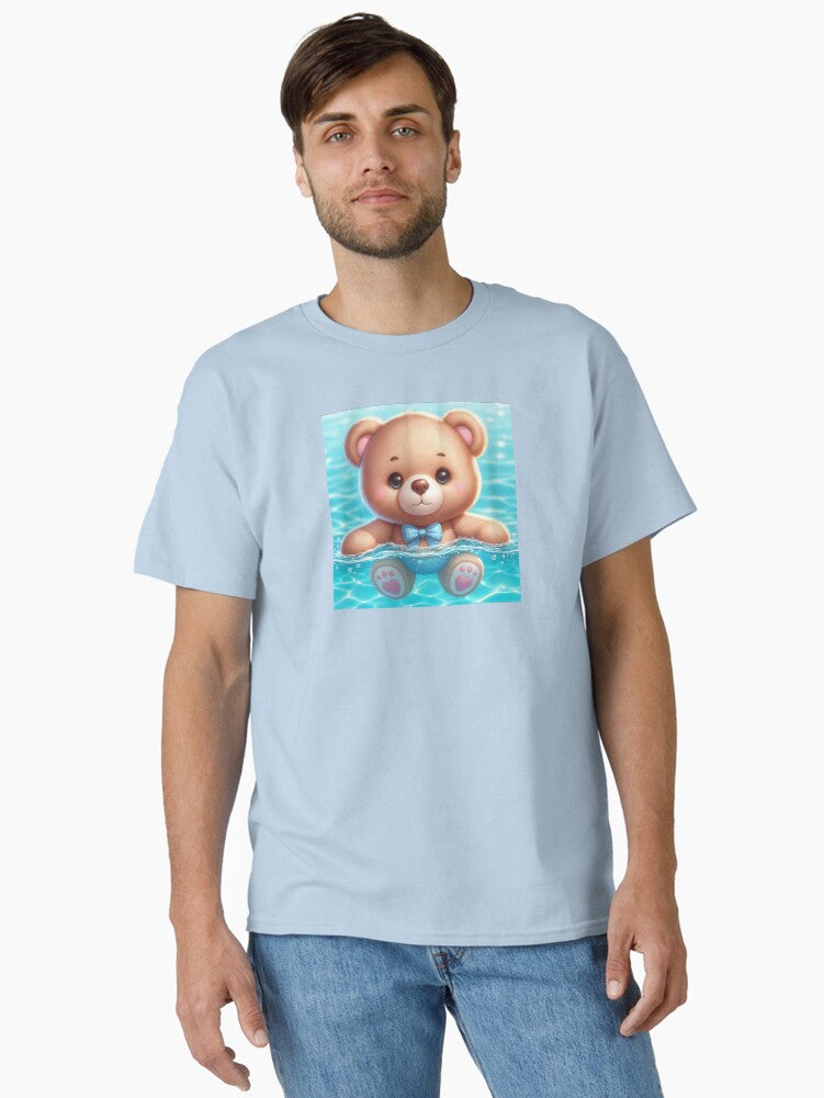 teddy loves to swim Classic T Shirt T Shirt Premium Print Modern Aesthetic