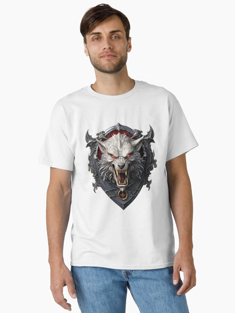 Werewolf Coat of Arms Logo with Transparent Background Werewolf Baring Its Large Fangs Classic T Shirt T Shirt