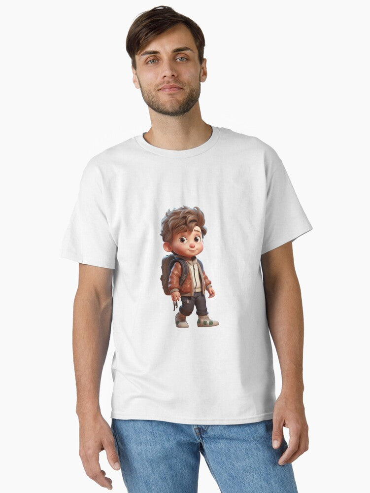 Toddler boy image Classic T Shirt T Shirt Premium Print Futuristic Style
