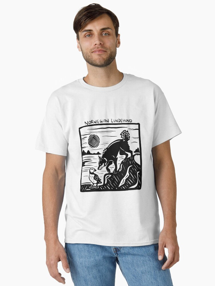 Norwegian Lundehund Stamp Art T-Shirt