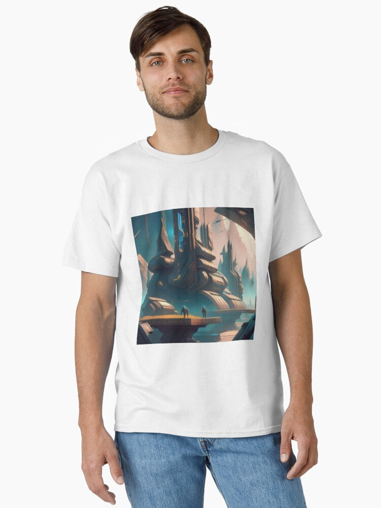 Futuristic Cityscape Classic T Shirt T Shirt Viral TikTok Daily Wear