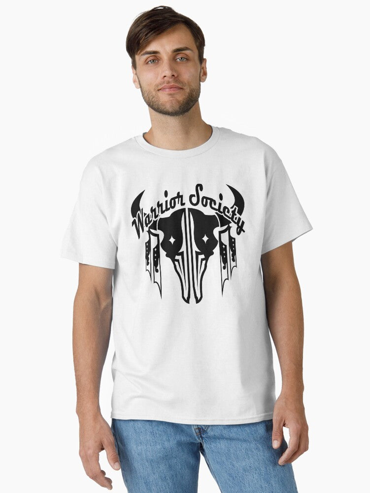 Warrior Society Buffalo Black Classic T-Shirt | Graphic T-Shirt for Unisex