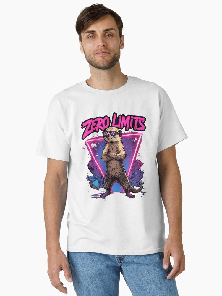 Zero Limits Cool Mangusta Retro Streetwear Design in Pink-Purple-Neon Colors Classic T-Shirt | Graphic T-Shirt for Unisex