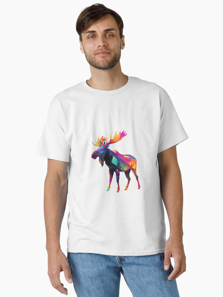 abstract colorful low poly moose 2 Classic T Shirt T Shirt Viral TikTok Daily Wear