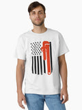 Patriotic American Flag Plumber Pipe Wrench Design