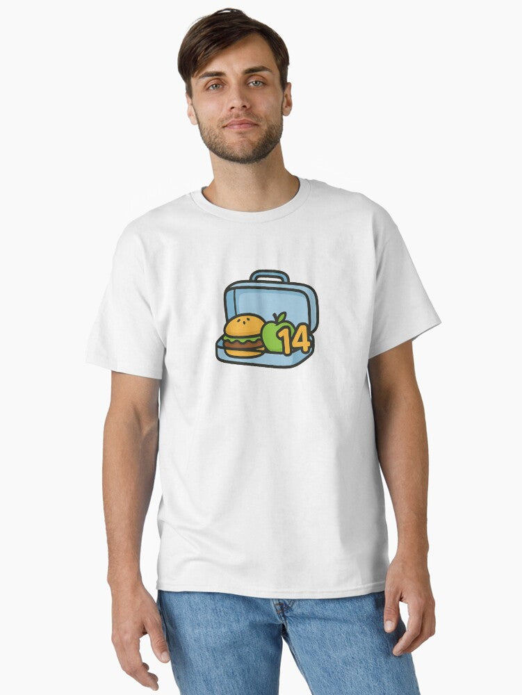 Lunchbox with burger and illustration celebrating back to school AI generated Classic T Shirt T Shirt Premium Print