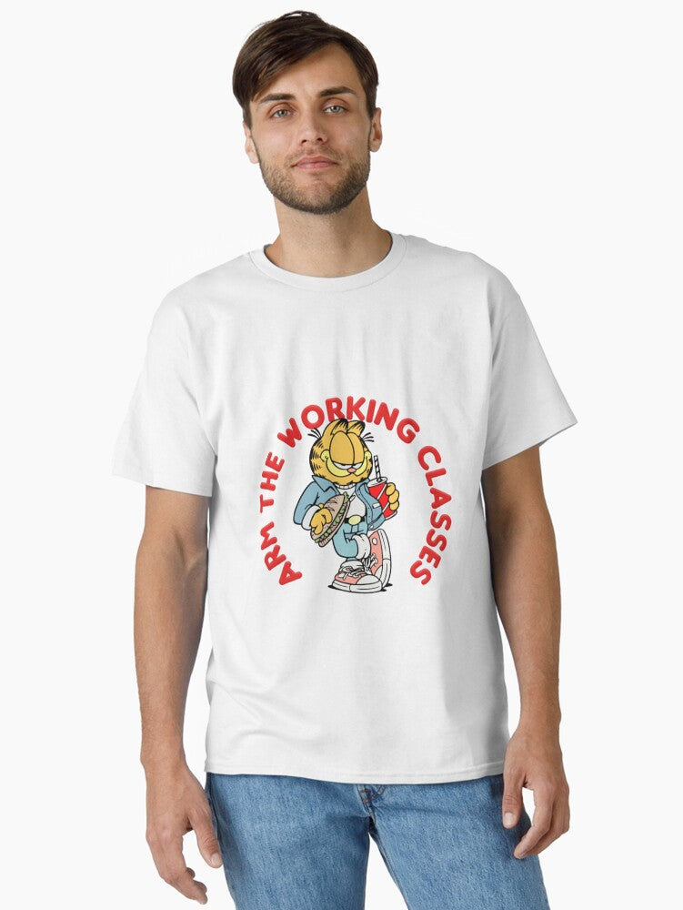 Arm The Working Classes - Garfield Meme Design Classic T-Shirt | Graphic T-Shirt for Unisex
