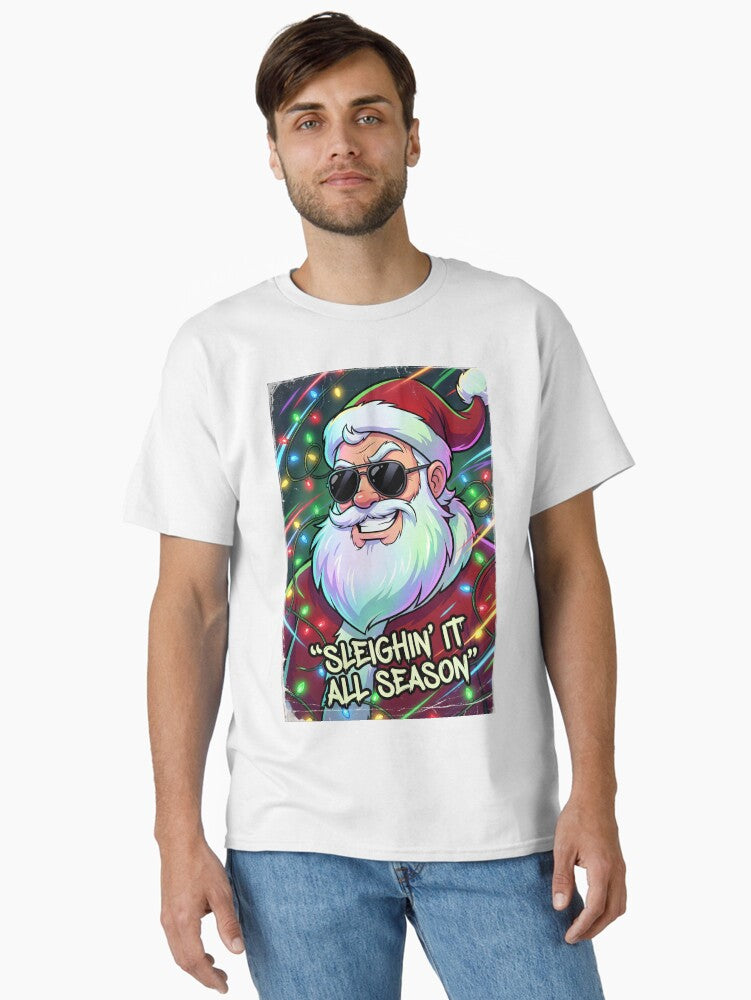 SLEIGHIN IT ALL SEASON Trending designs AI Generated Classic T Shirt T Shirt AI Inspired Art Futuristic Style