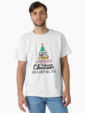 Merry Christmas Happy New Year Cute Holiday Tree Typography Design Classic T-Shirt | Premium Unisex T-Shirt, Trending Graphic Tee