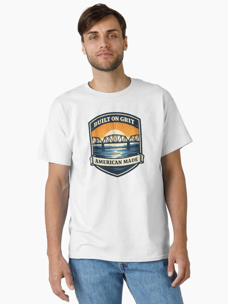 Built on Grit American Made Patriotic Badge