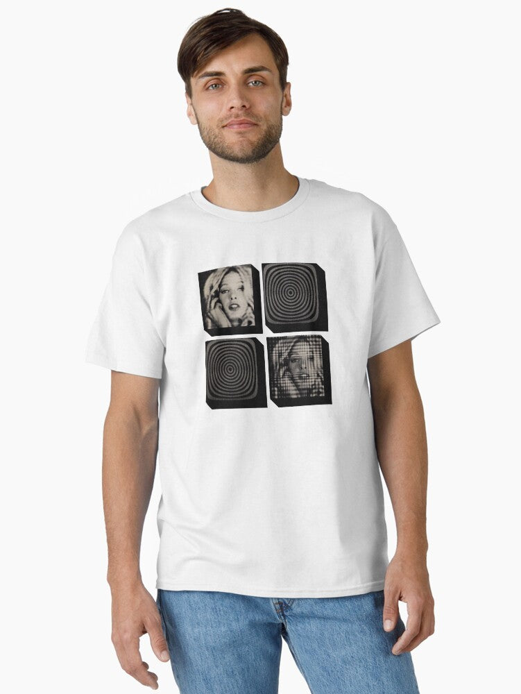 Trippy 60s Babe Spiral Pattern Classic T Shirt T Shirt AI Inspired Art Futuristic Style