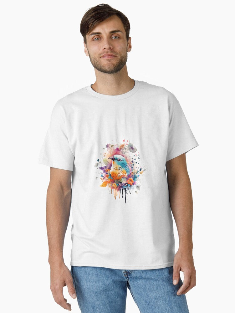 colorful arrangement with bird and flower 3 Classic T Shirt T Shirt Trending US Futuristic Style