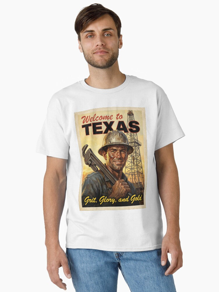 Vintage Texas Roughneck Oil Field Worker Heroic 1940s Poster Art
