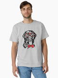 Funny Flat Coated Retriever With Glasses and Bow Tie Dog T-Shirt
