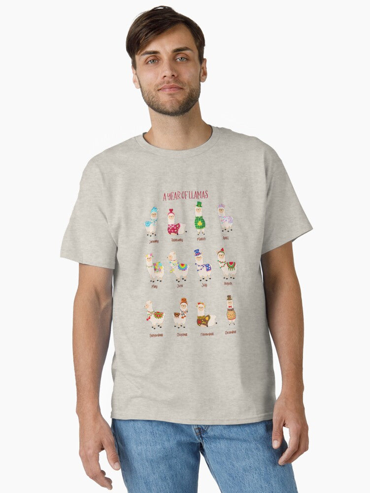 A Year Of Llamas Funny Llama Alpaca Gift For Men Women Classic T-Shirt | Premium Unisex T-Shirt, Trending Graphic Tee