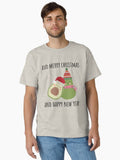 AVOCADO MERRY CHRISTMAS AND HAPPY NEW YEAR 2023 VEGAN LOVER COUPLE Classic T-Shirt | Premium Unisex T-Shirt, Trending Graphic Tee