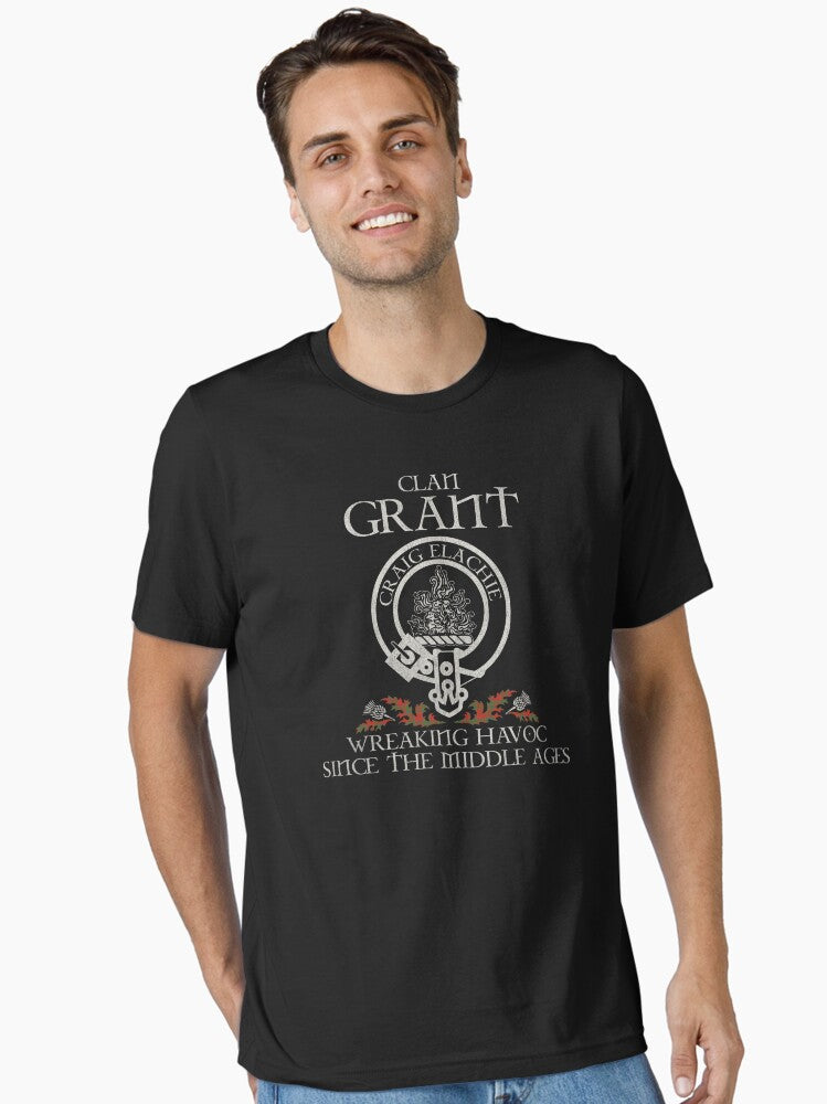 Clan Grant crest Scottish surname tartan Thistle vintage Essential T-Shirt | Premium Unisex T-Shirt, Trending Graphic Tee