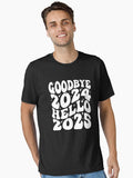 Goodbye 2024 Hello 2025 New Years Happy New Year Party Funny Christmas Essential T-Shirt | Premium Unisex T-Shirt, Trending Graphic Tee