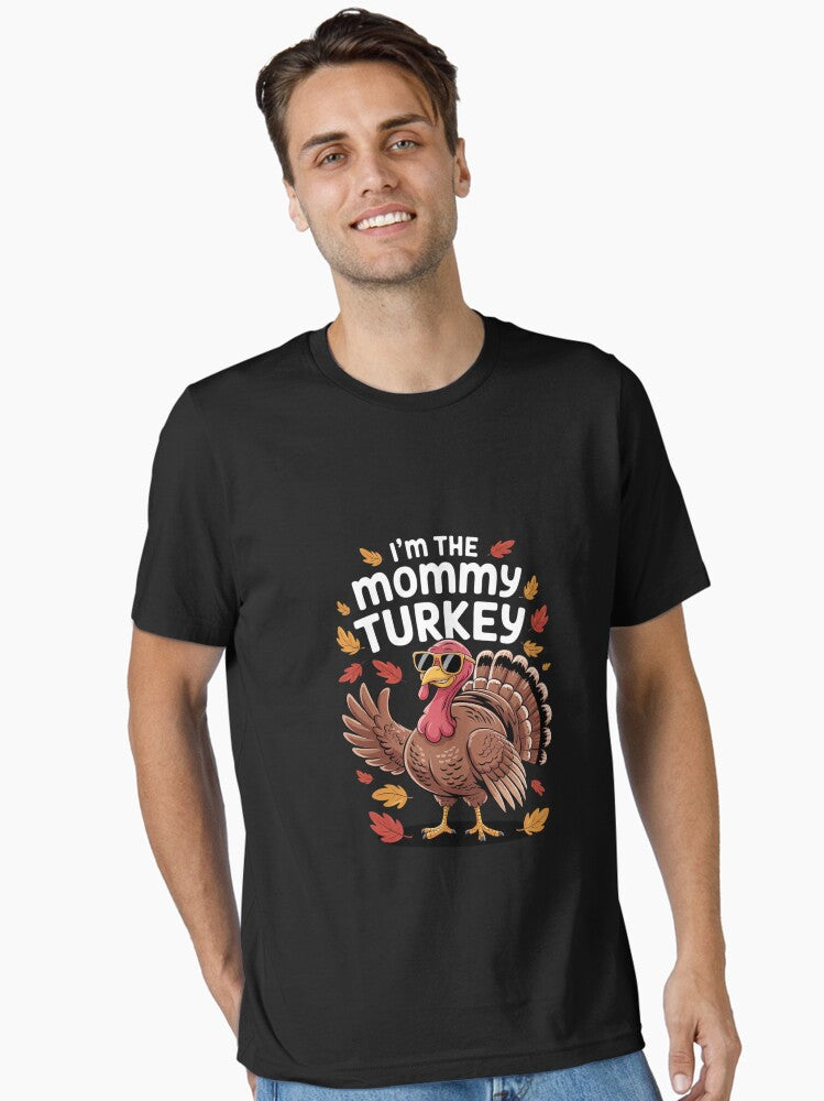 Mommy Turkey Matching Outfit Thanksgiving Pajamas Family Essential T-Shirt | Premium Unisex T-Shirt, Trending Graphic Tee