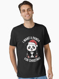 I Want A Panda For Christmas Panda Boys Girls Pajamas Essential T-Shirt | Premium Unisex T-Shirt, Trending Graphic Tee