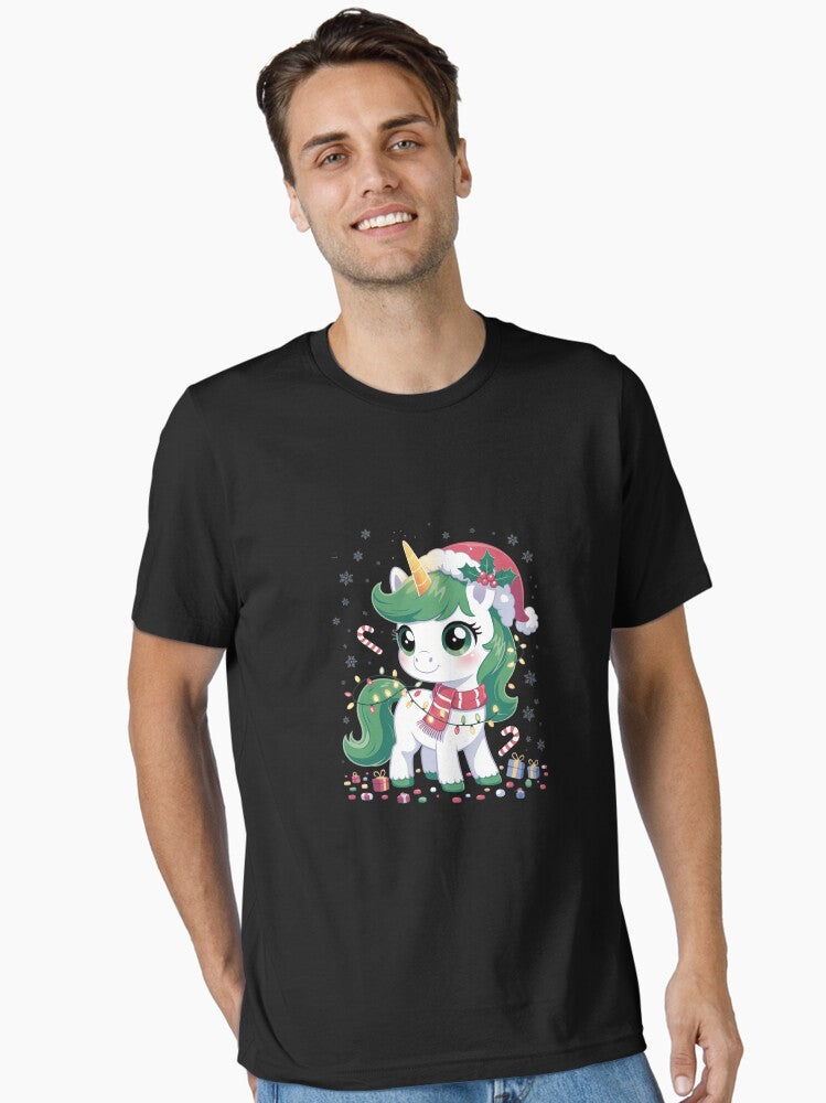 Cute Unicorrn Santa Hat Pajamas Christmas Xmas Pjs Girl Essential T-Shirt | Premium Unisex T-Shirt, Trending Graphic Tee