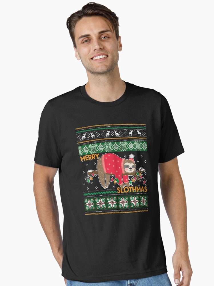 Merry Slothmas Family Christmas Pajamas Christmas Pajamas Matching family Christmas pajamas Family Christmas Shirts Sloth gifts Sloth Shirt Sloth Essential T-Shirt | Premium Unisex T-Shirt, Trending Graphic Tee