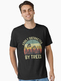 Easily Distracted By Trees Vintage Funny Tree Essential T-Shirt | Graphic T-Shirt for Unisex