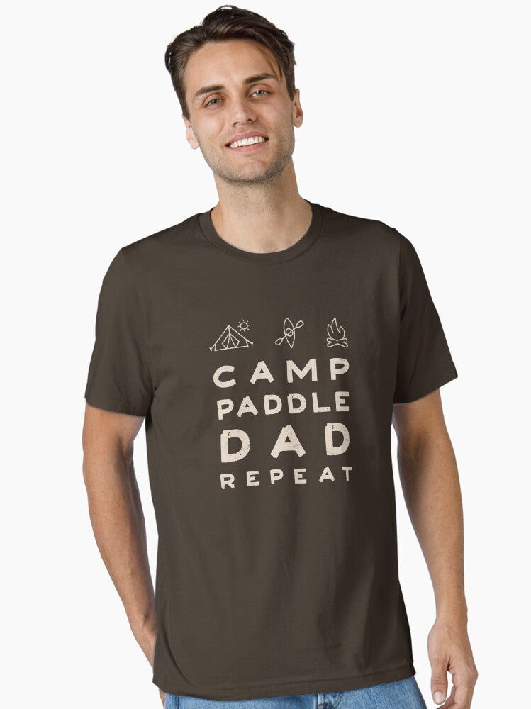 Camp Paddle Dad Repeat Vintage Outdoor T-Shirt