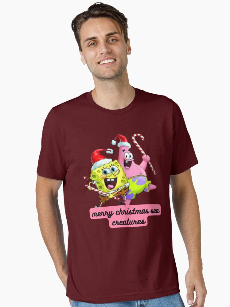 Spongebob at Christmas Essential T-Shirt | Premium Unisex T-Shirt, Trending Graphic Tee