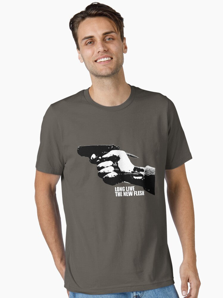 Videodrome Long Live The New Flesh Small Font Tshirt Essential T-Shirt | Premium Unisex T-Shirt, Trending Graphic Tee