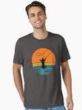 Fly Fisherman Sunset - Great Gift for a Fishing Dads T-Shirt