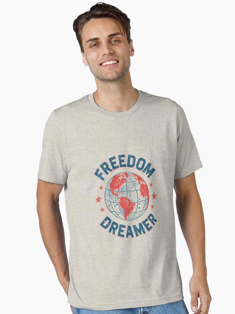 FREEDOM DREAMER Vintage 4th of July T Shirt Essential T Shirt T Shirt Streetwear Style Modern Aesthetic