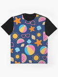 Dark Beach Day Graphic T Shirt US Trend