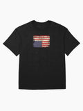America in Distress Upside Down Flag Pullover Oversized T-Shirt