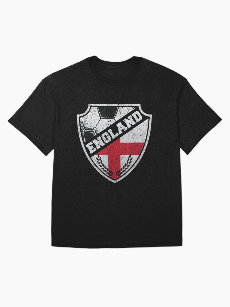 England Soccer Jersey Vintage- Football British Flag Oversized T-Shirt