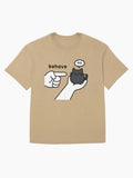Behave? No. Stubborn Black Cat Oversized T-Shirt