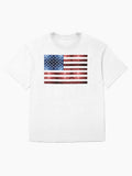 USA Flag Red Blue Faux Sparkles Glitters 4th of July Patriotic Girly Design Photo of Glitter - Not Reflective Oversized