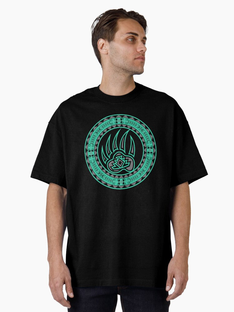 Bear Spirit Aqua Oversized T-Shirt | Graphic T-Shirt for Unisex