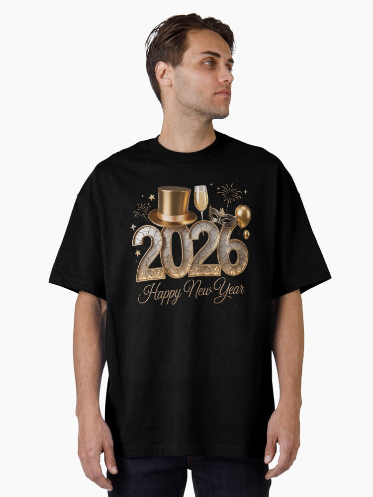 Happy New Year 2026 Family Matching xmas Oversized T-Shirt | Premium Unisex T-Shirt, Trending Graphic Tee