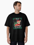 Feliz Navidog Pajamas With Dog Love Oversized T-Shirt | Premium Unisex T-Shirt, Trending Graphic Tee