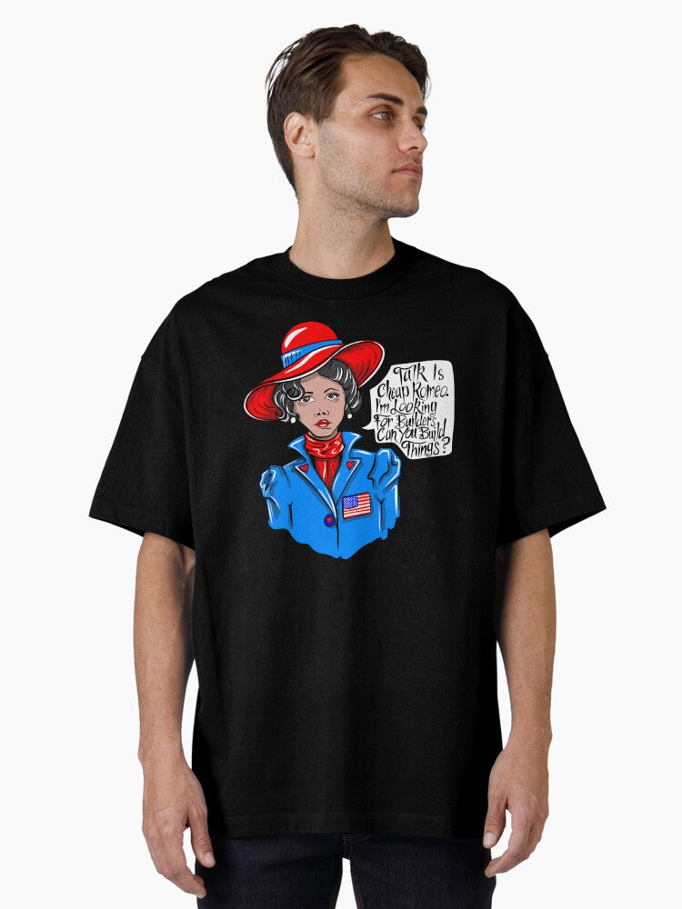 Talk Is Cheap Romeo, Show Me Builders - Patriotic American Worker Design